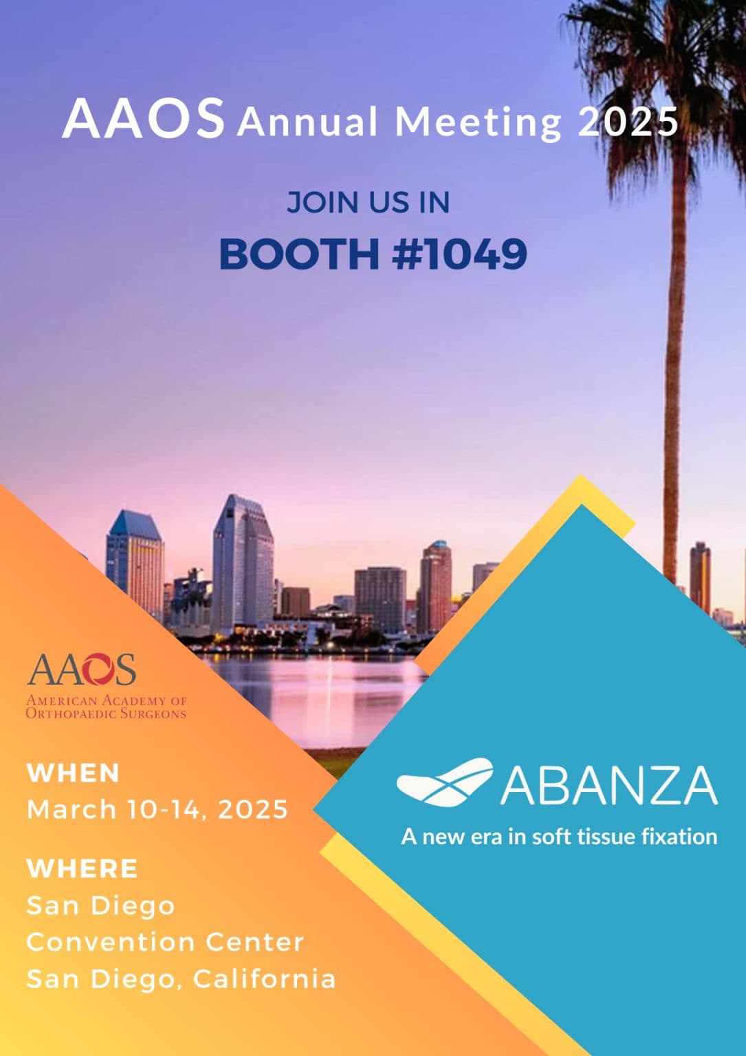 Join ABANZA at AAOS 2025 in San Diego - Booth 1049